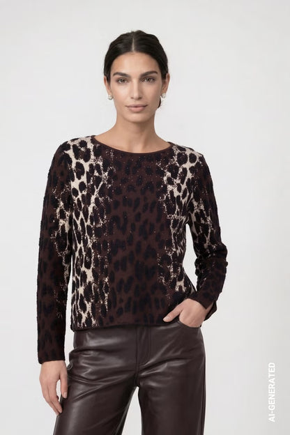 Monari Leopard Print Sweater