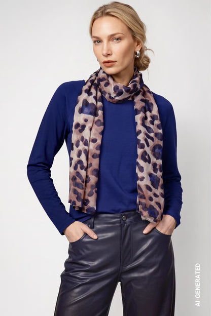 Monari Leopard Print Scarf