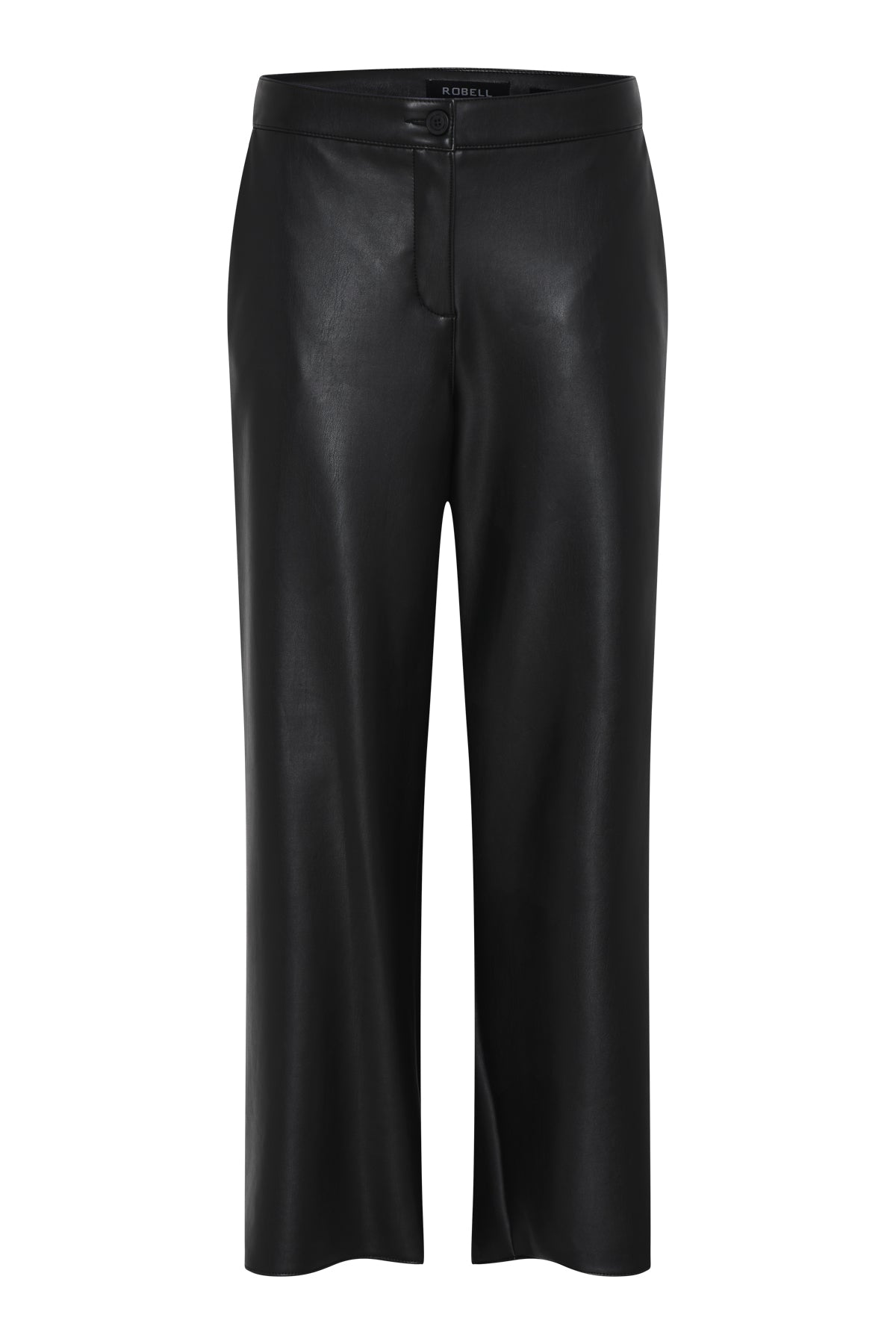 Robell Chloe Black Faux Leather Trousers