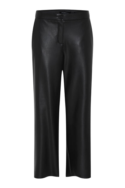 Robell Chloe Black Faux Leather Trousers