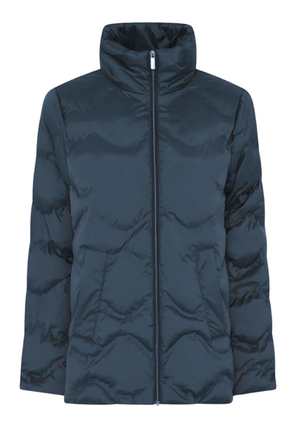 Petrol Blue Stand Collar Jacket