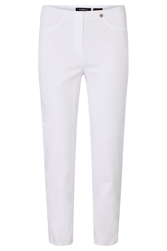 Robell Bella 7/8 White Cropped Trousers