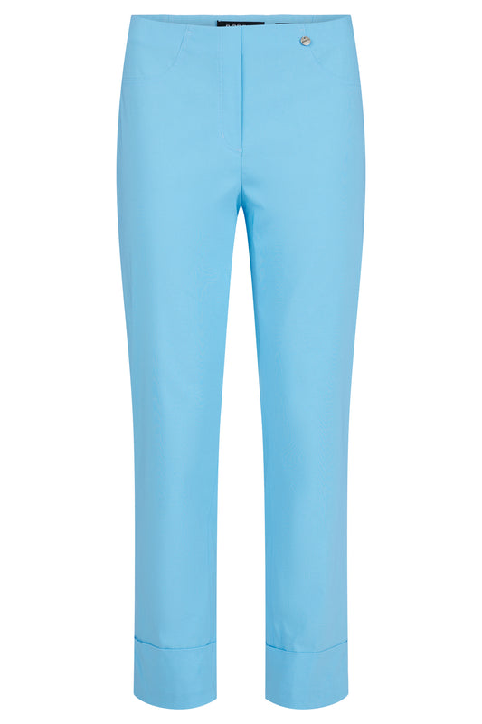 Robell Bella 09 Pastel Blue Turn Up Trousers
