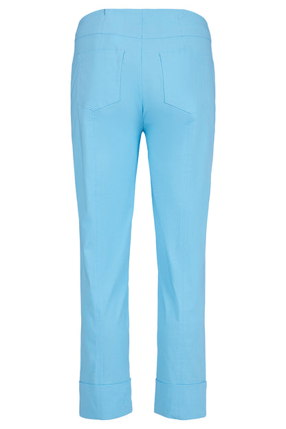 Robell Bella 09 Pastel Blue Turn Up Trousers