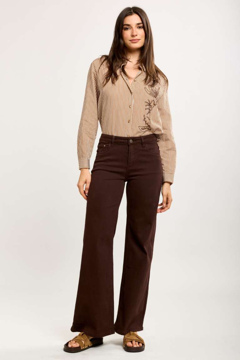 Brown Flare Denim Jeans