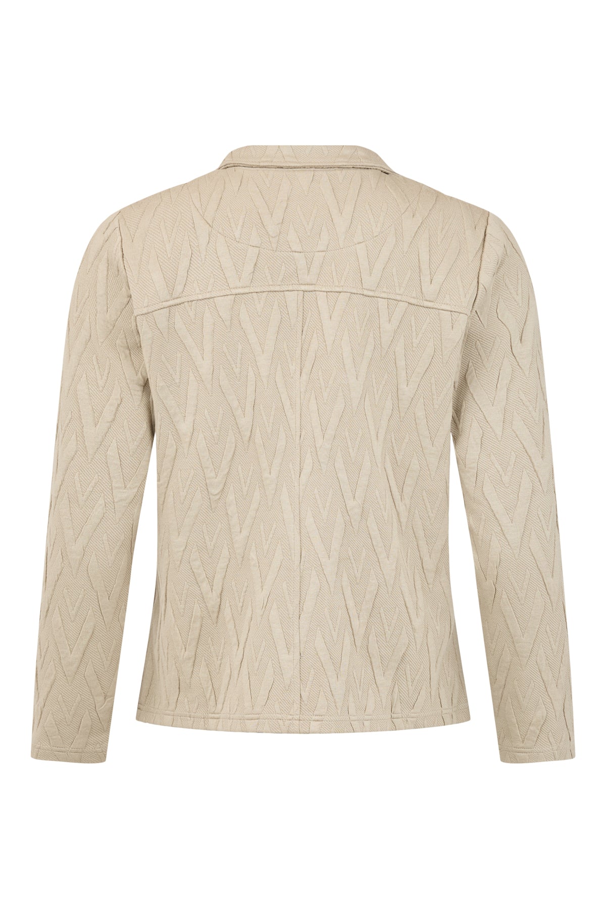 Sunday Geometric V Print Cardigan in Sand