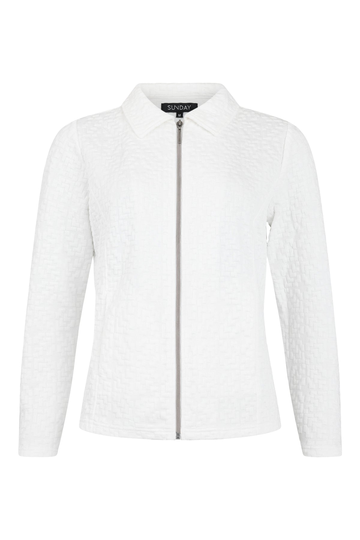 Sunday White Zip Cardigan
