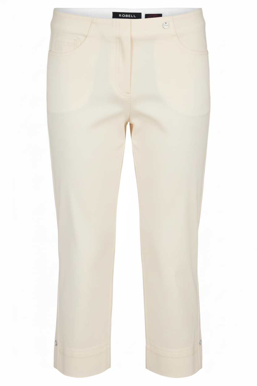 Robell Bella 07 Ecru Cropped Trousers