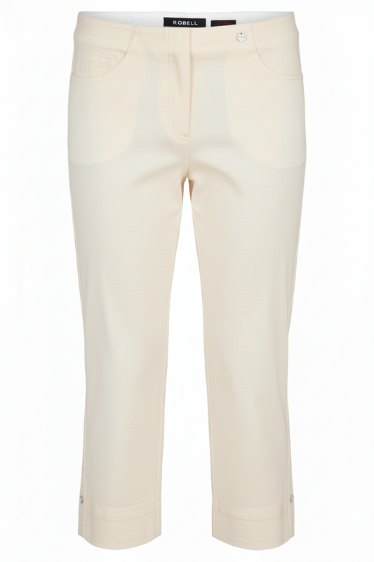 Robell Bella 07 Ecru Cropped Trousers