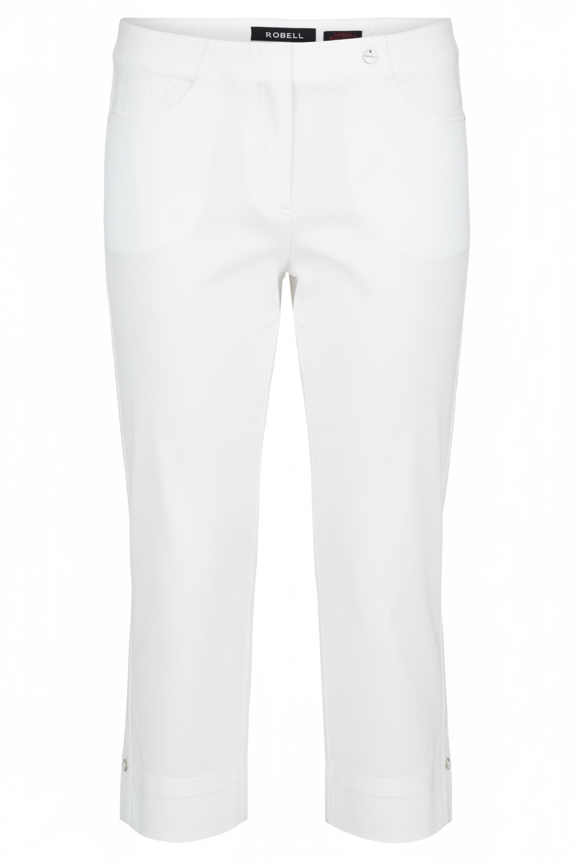 Robell Bella 07 White Cropped Trousers
