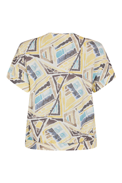 Sunday Lemon Abstract Print Top