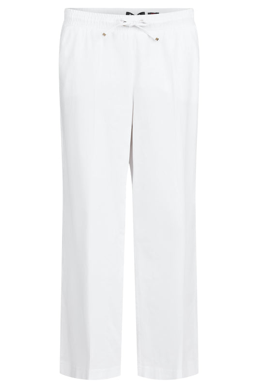Robell Katie White Wide Leg Trousers