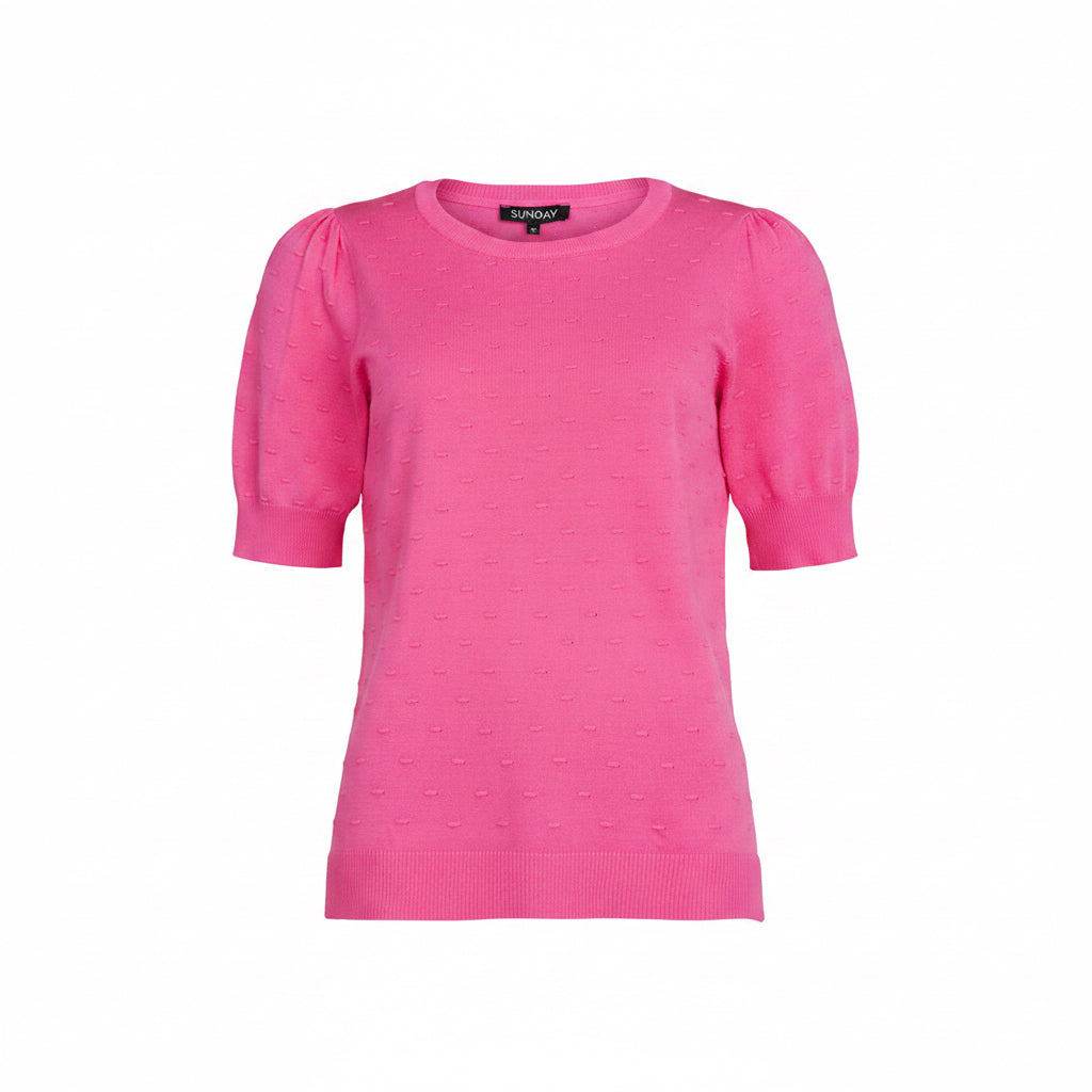 Sunday Fuchsia Short Sleeve Knit