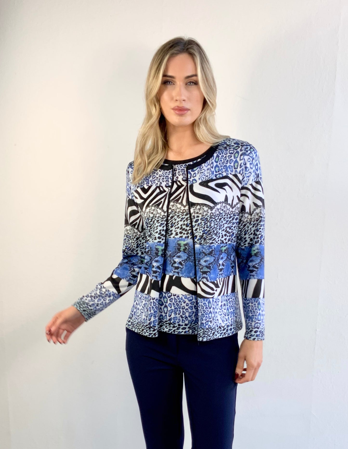 Blue Animal Print Twinset