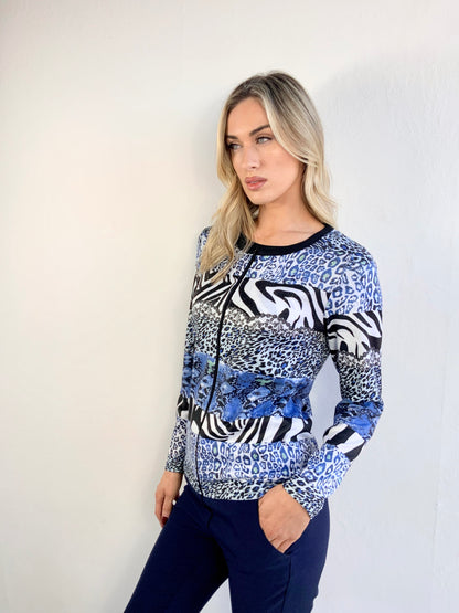 Blue Animal Print Twinset