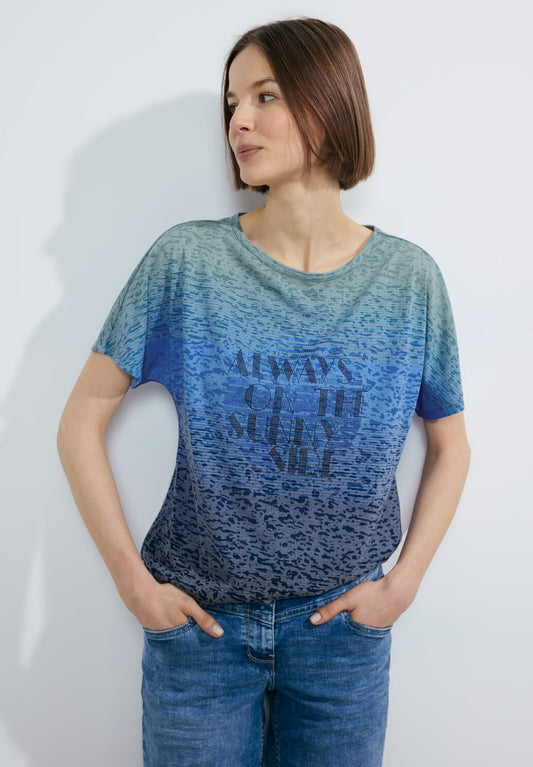 Cecil Blue Burnout T-shirt