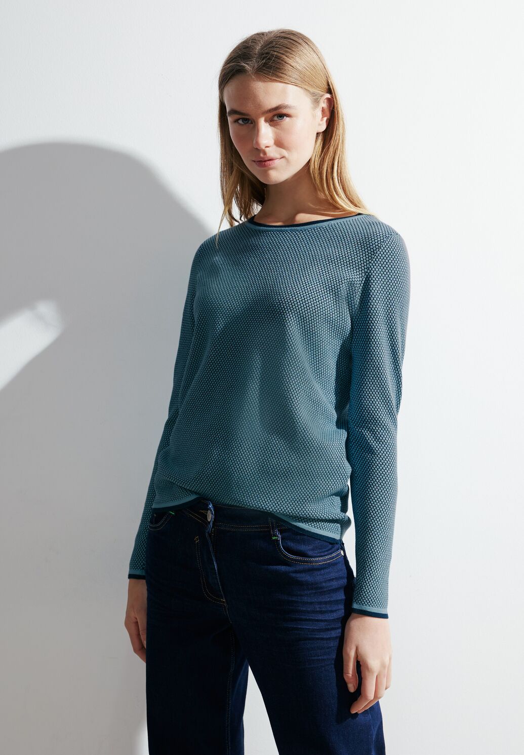 Cecil Blue Textured Sweater