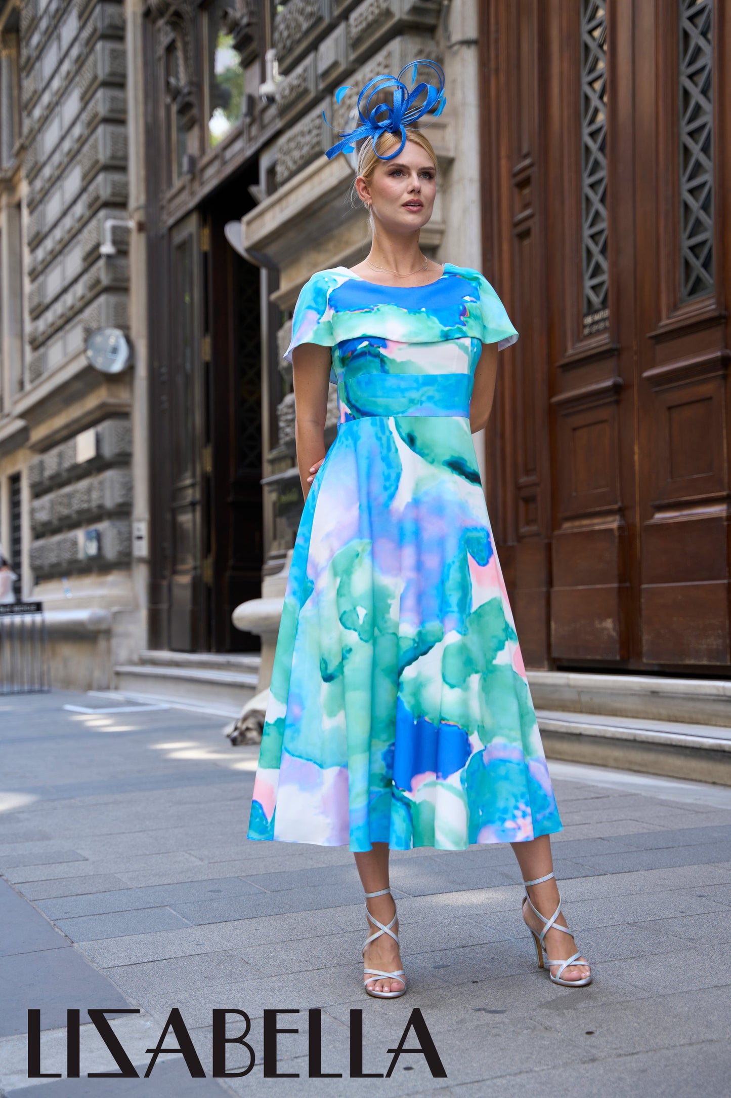 Lizabella Watercolor Print Dress