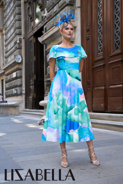 Lizabella Watercolor Print Dress