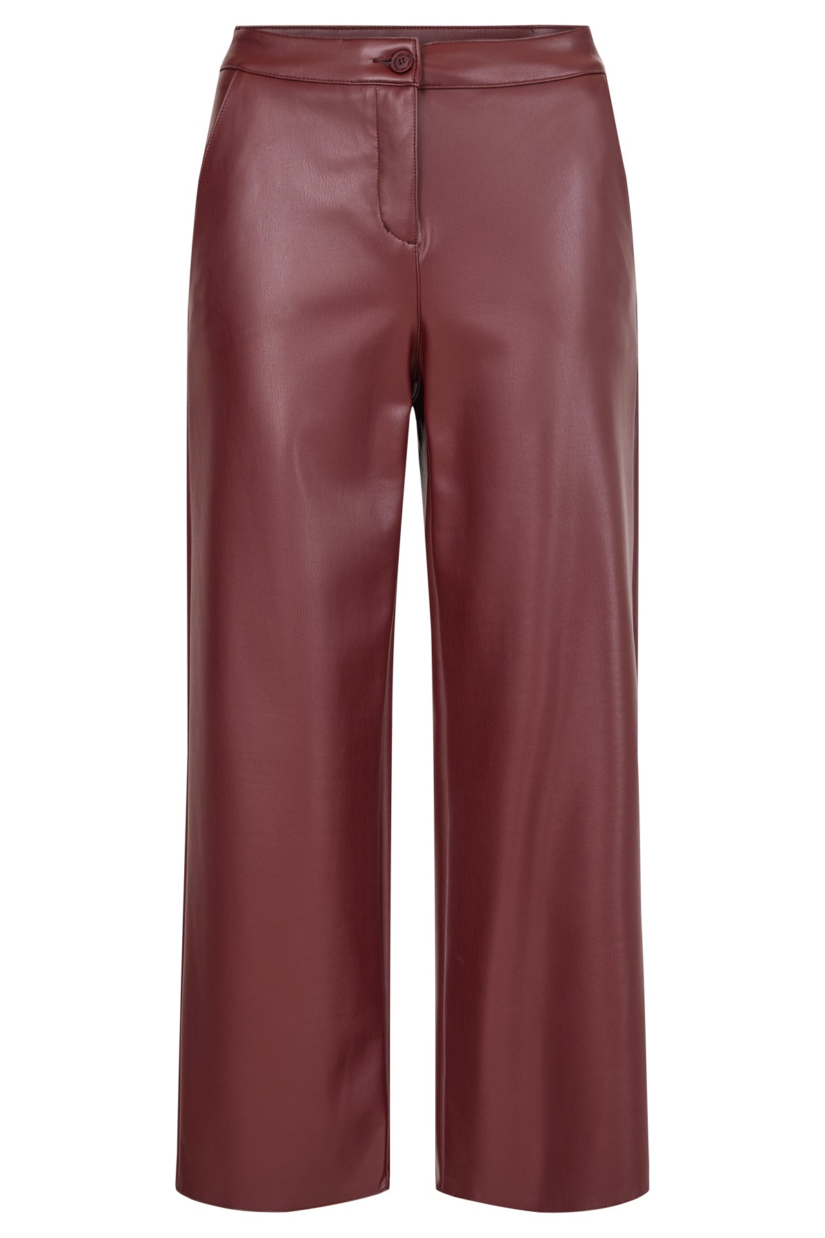 Robell Chloe Wine Faux Leather Trousers