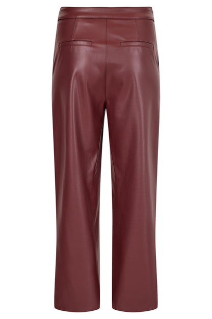 Robell Chloe Wine Faux Leather Trousers