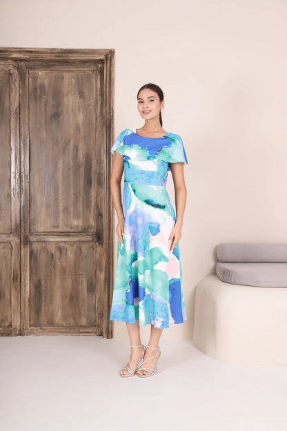 Lizabella Watercolor Print Dress