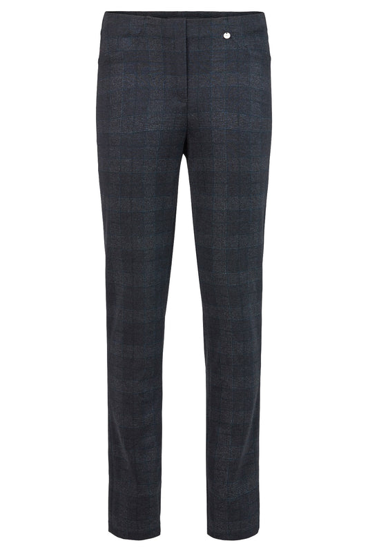 Robell Bella Navy Check Trousers