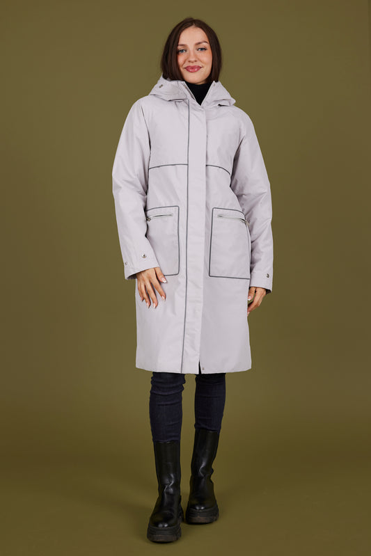 Off White Hooded Rain Coat