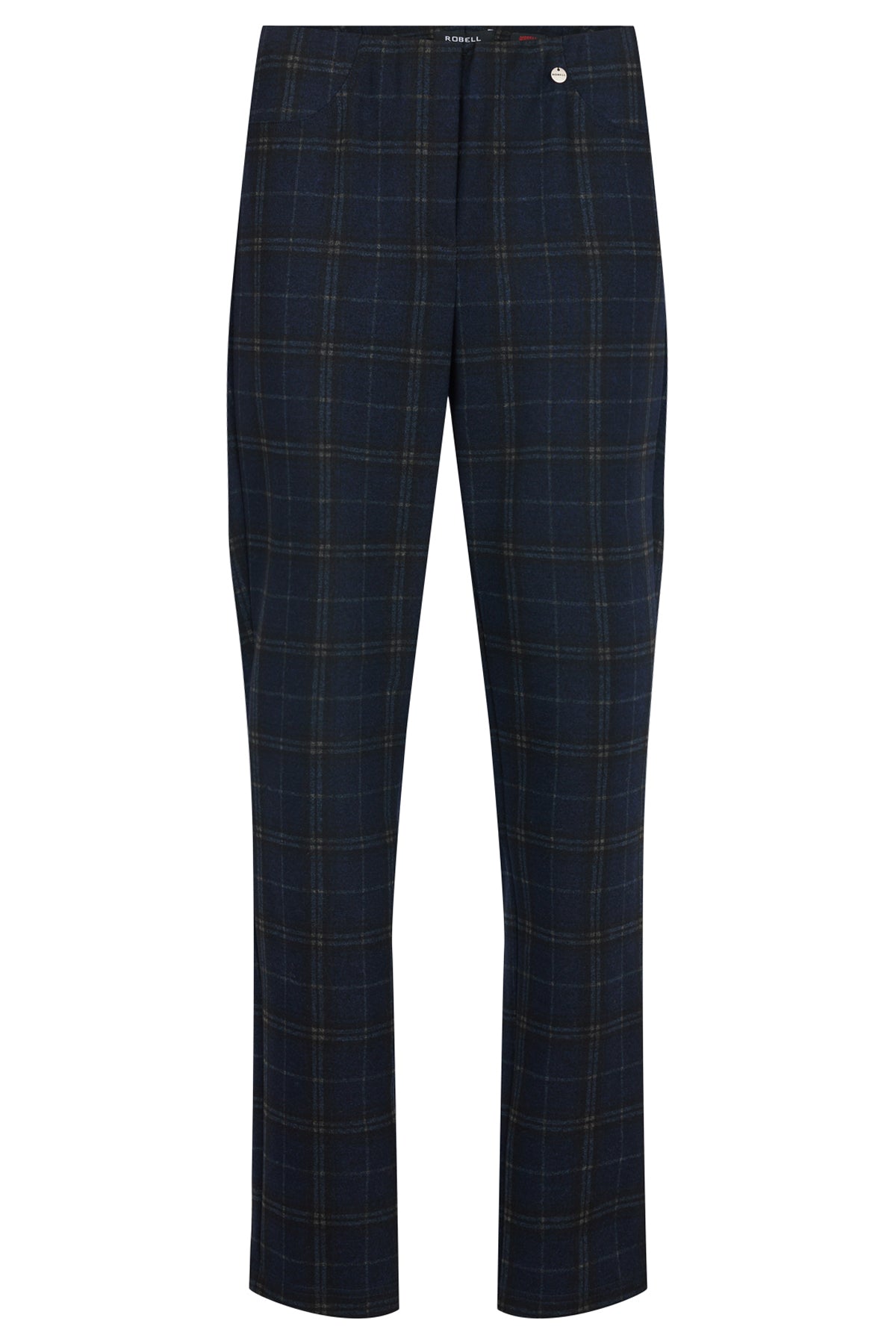 Robell Bella Navy Check Trousers