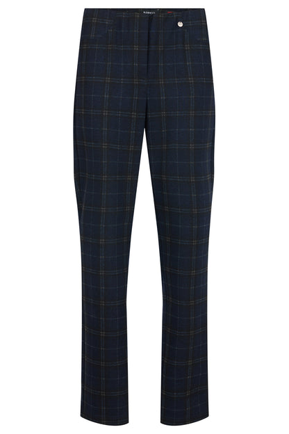 Robell Bella Navy Check Trousers