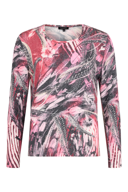 Sunday Red Print Top
