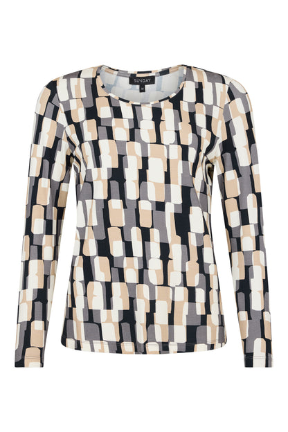 Sunday Black Geometric Top