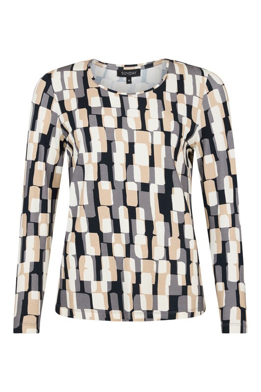 Sunday Black Geometric Top