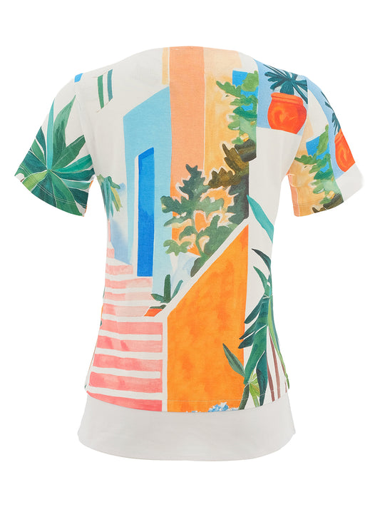 Dolcezza Botanical Layered Hem Top