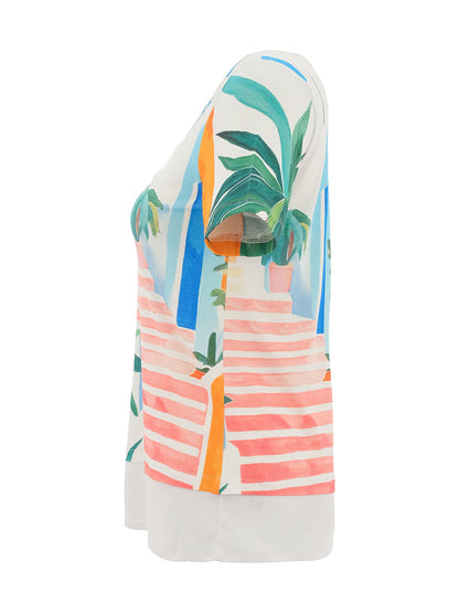 Dolcezza Botanical Layered Hem Top