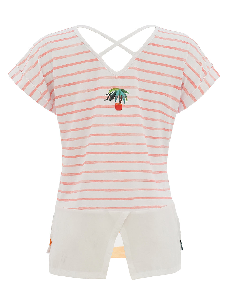 Dolcezza Botanical Criss Cross Back Detail Top