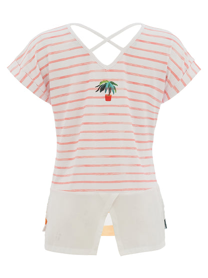 Dolcezza Botanical Criss Cross Back Detail Top