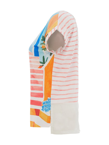 Dolcezza Botanical Criss Cross Back Detail Top