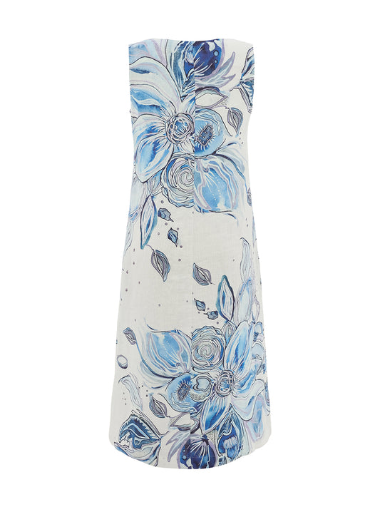 Dolcezza Blue Flowers Shift Dress