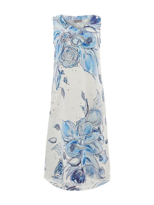 Dolcezza Blue Flowers Shift Dress