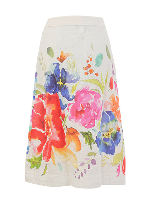 Dolcezza Floral Linen Skirt