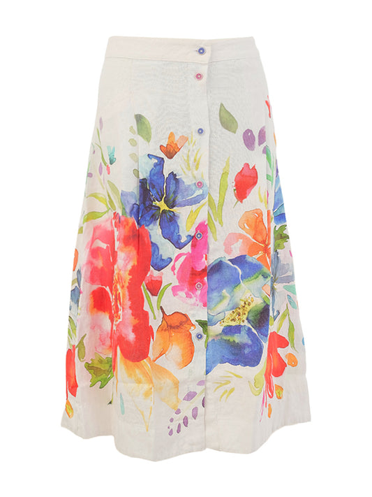 Dolcezza Floral Linen Skirt