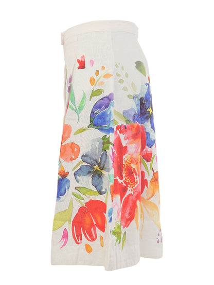 Dolcezza Floral Linen Skirt