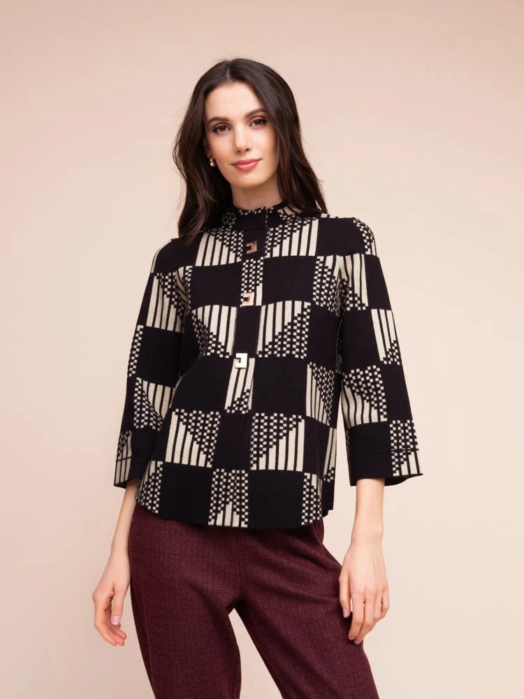 Alison Sherri Geometric Cardigan