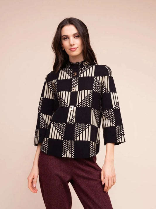 Alison Sherri Geometric Cardigan