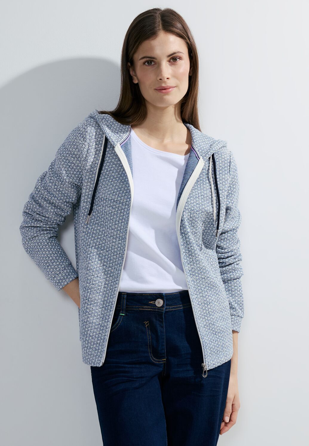 Cecil Water Blue Boucle Jacket