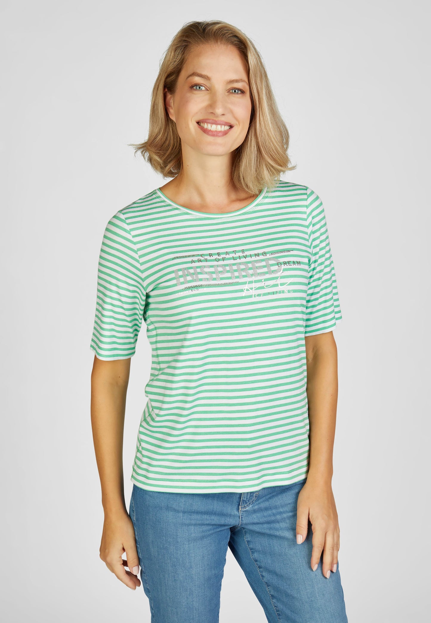 Rabe Green Striped T-Shirt