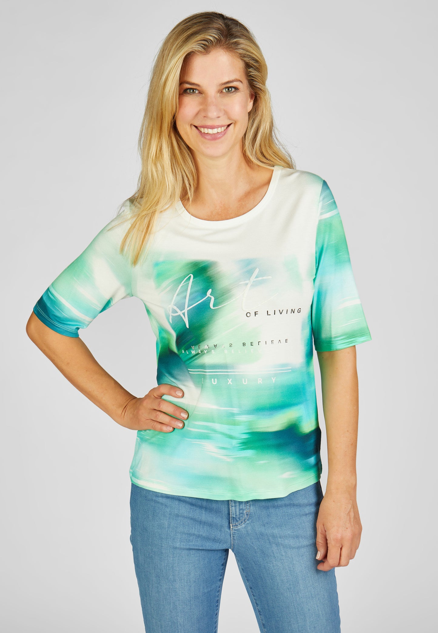 Rabe Green Abstract Top