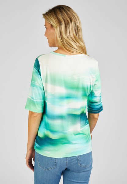 Rabe Green Abstract Top