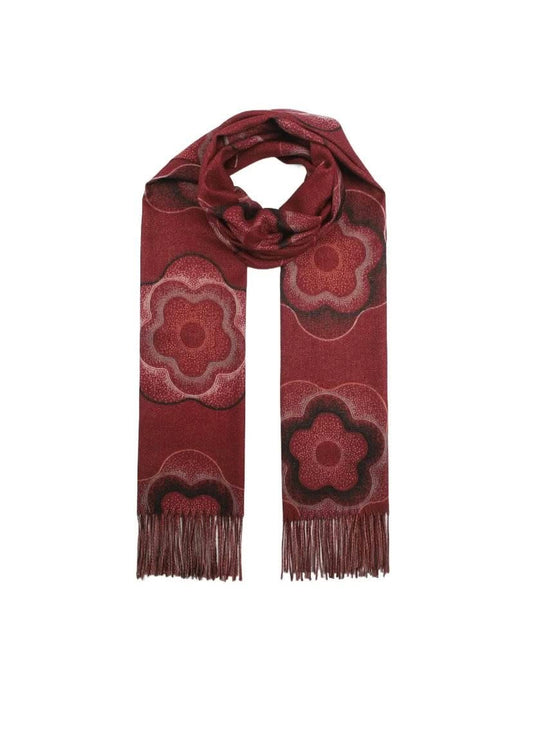 Red Flower Print Scarf